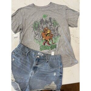 Scooby Doo & Shaggy w/Villains Graphic T-Shirt Adult Size L - New With Tag, Gray